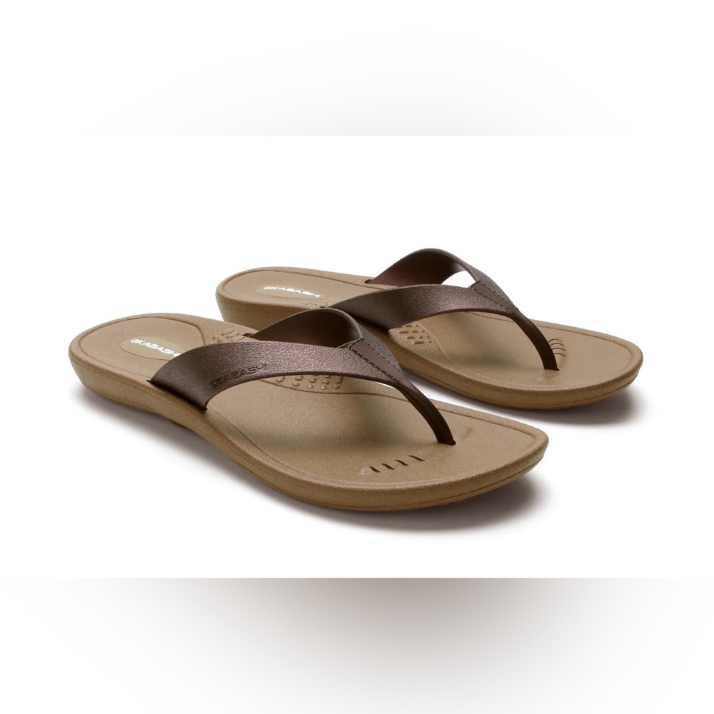 Okabashi Breeze Women's Brown Casual Flip Flops Size M / L‎